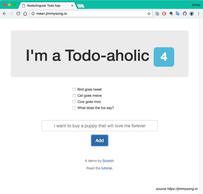 TODO应用的Web页面